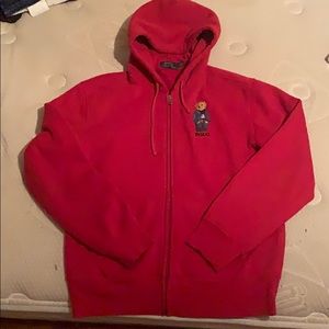 Red Polo Bear Hoodie (S)
